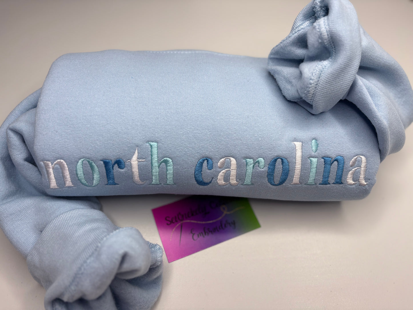 North Carolina/State Embroidered Lettering Sweatshirt