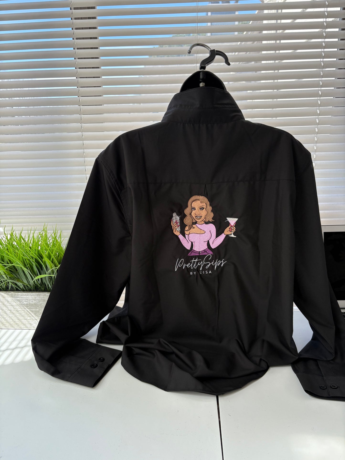 Custom Embroidered Business Blouse Button-Down