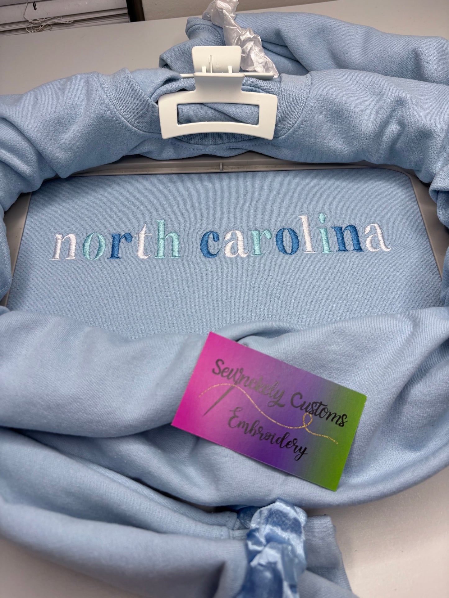 North Carolina/State Embroidered Lettering Sweatshirt