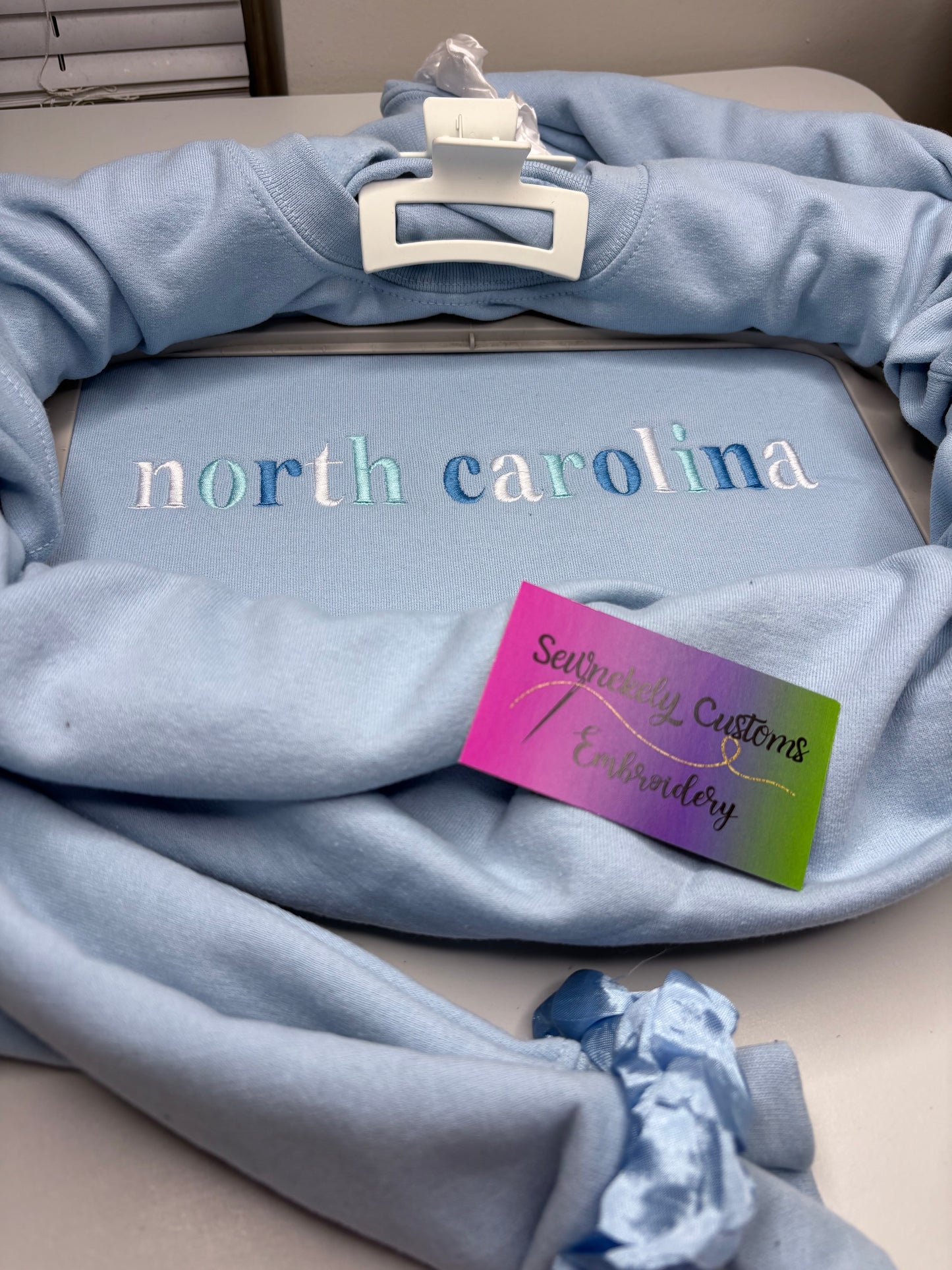 North Carolina/State Embroidered Lettering Sweatshirt