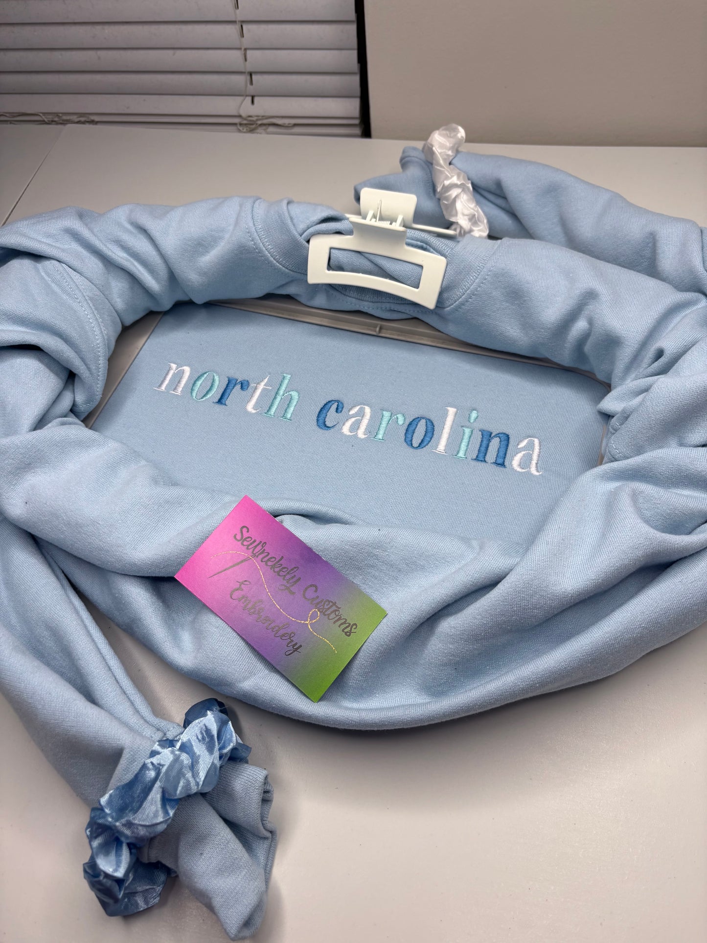 North Carolina/State Embroidered Lettering Sweatshirt