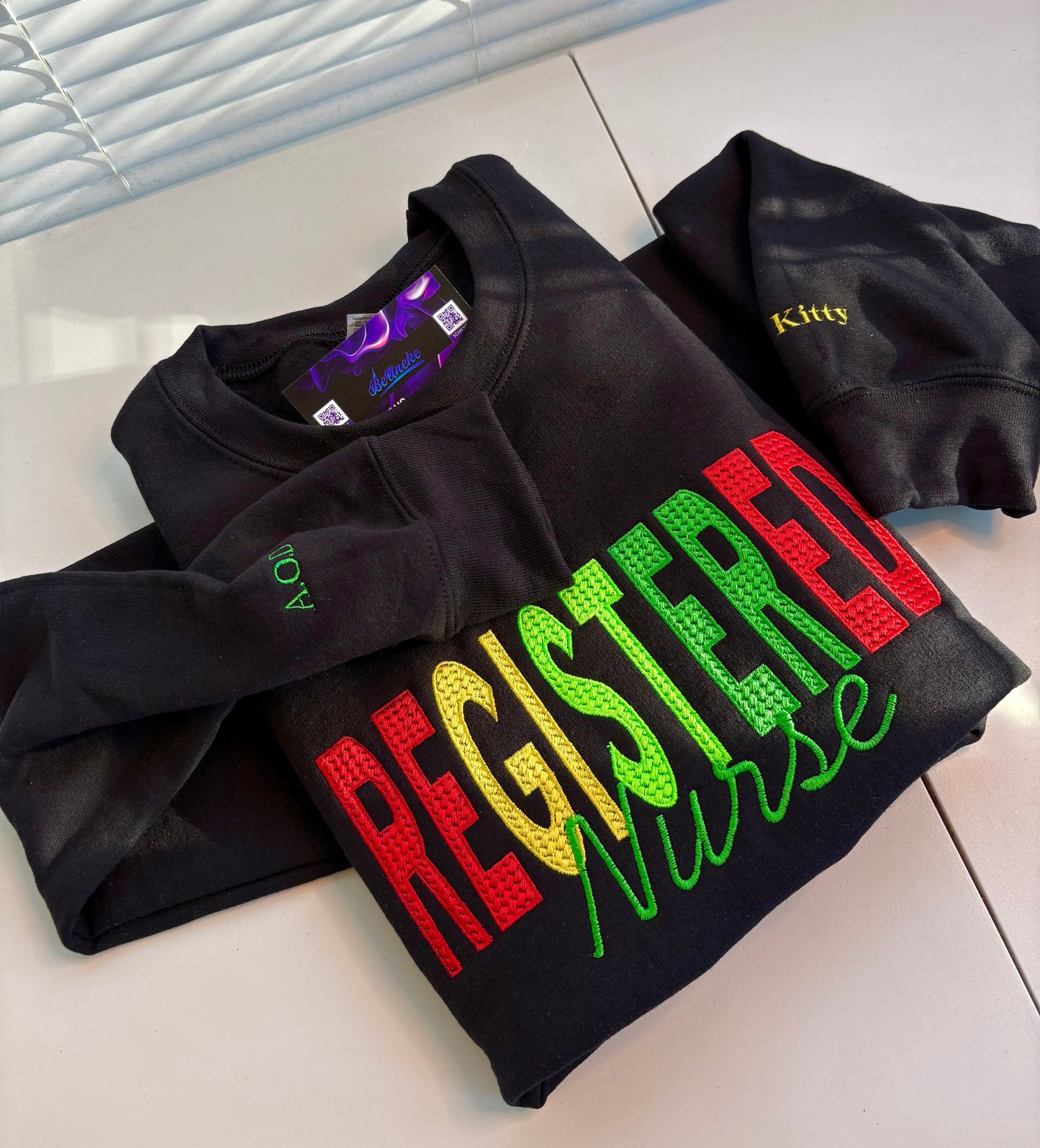 PERSONALIZED TEXTURED WORD SWEATSHIRT