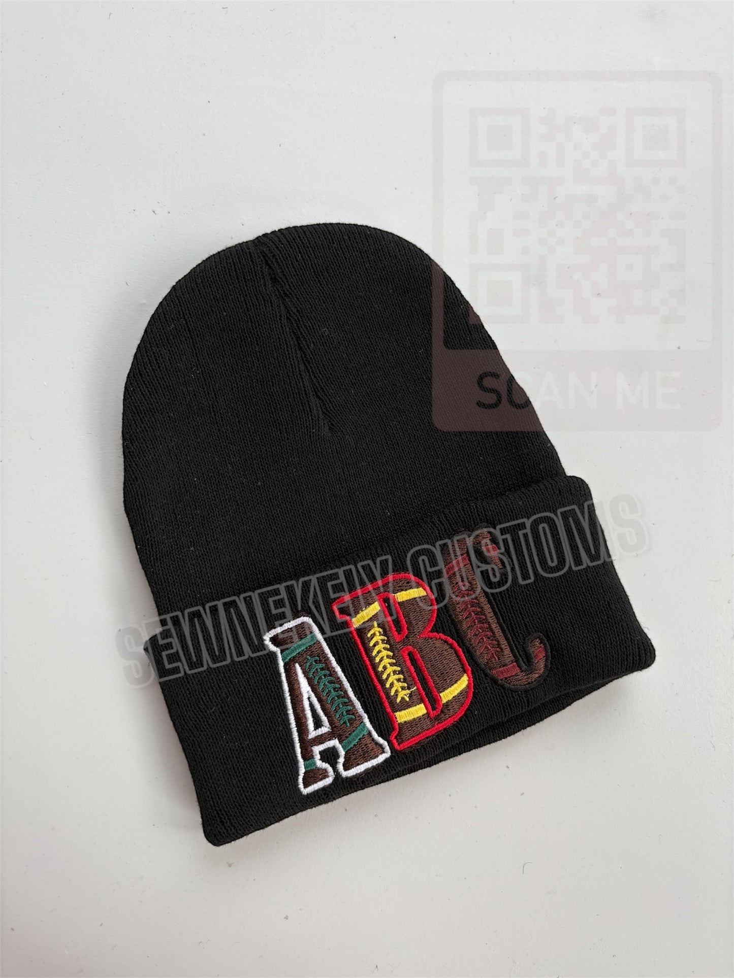 CUSTOM TEXT EMBROIDERED BEANIE