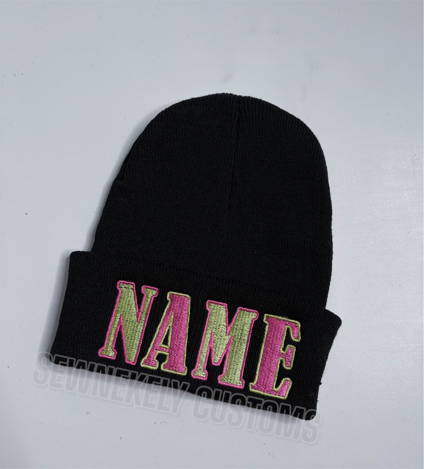 CUSTOM TEXT EMBROIDERED BEANIE