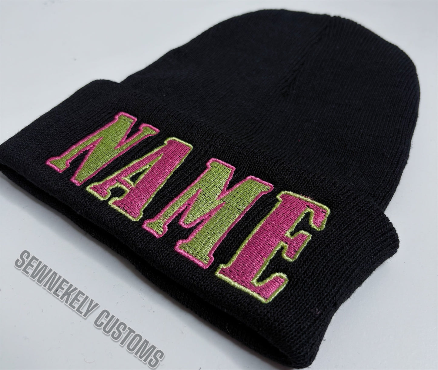 CUSTOM TEXT EMBROIDERED BEANIE