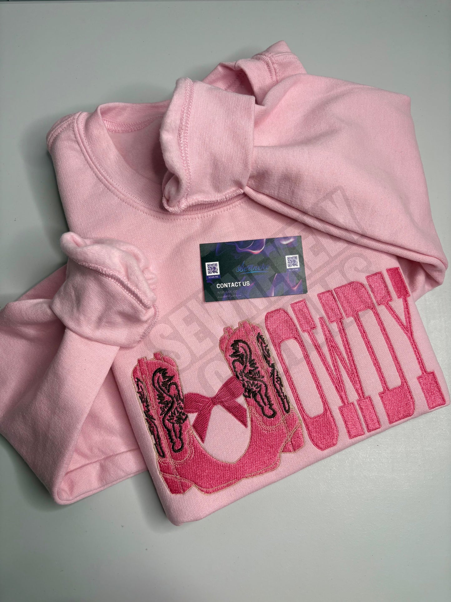 Western Shirt, Pink Bow Cowboy Boots, Cowboy Boots Sweatshirt, Knocking Boots, Cowgirl Crewneck, Gift for her,  Howdy shirt, Yall .