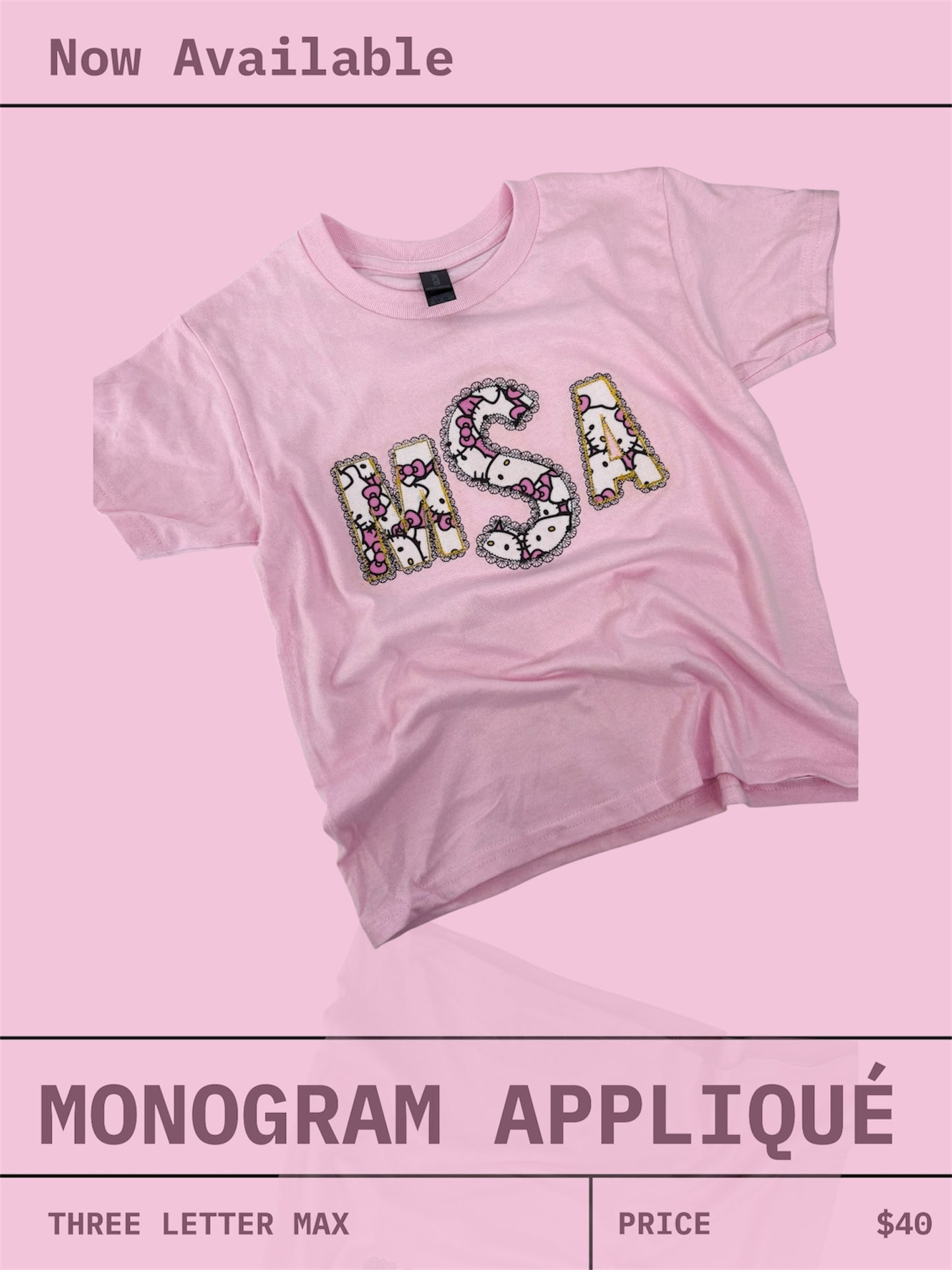Custom Appliqué Monogram Shirt | Fabric | Personalized Shirt | Gift for Kid | Gift for Children